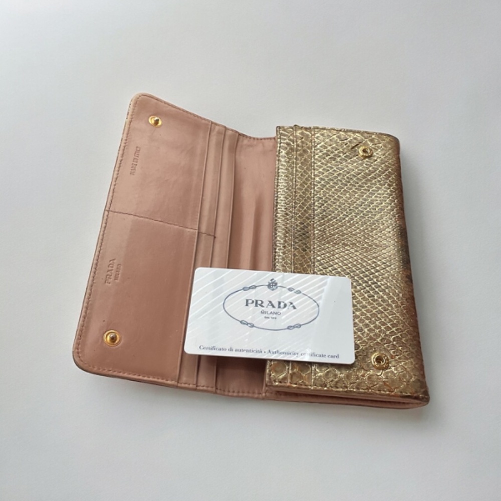 Authentic Prada Python Leather Continental Wallet… - image 4